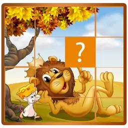 动物园卡通动物与拼图