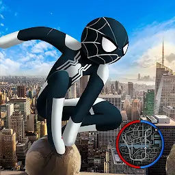 黑蜘蛛火柴人绳英雄霓虹黑手党犯罪