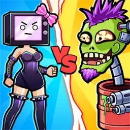 马桶人与僵尸合并战斗