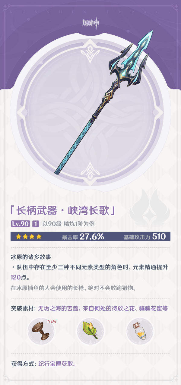 原神4.0新纪行武器怎么样 原神4.0新纪行武器适用角色介绍