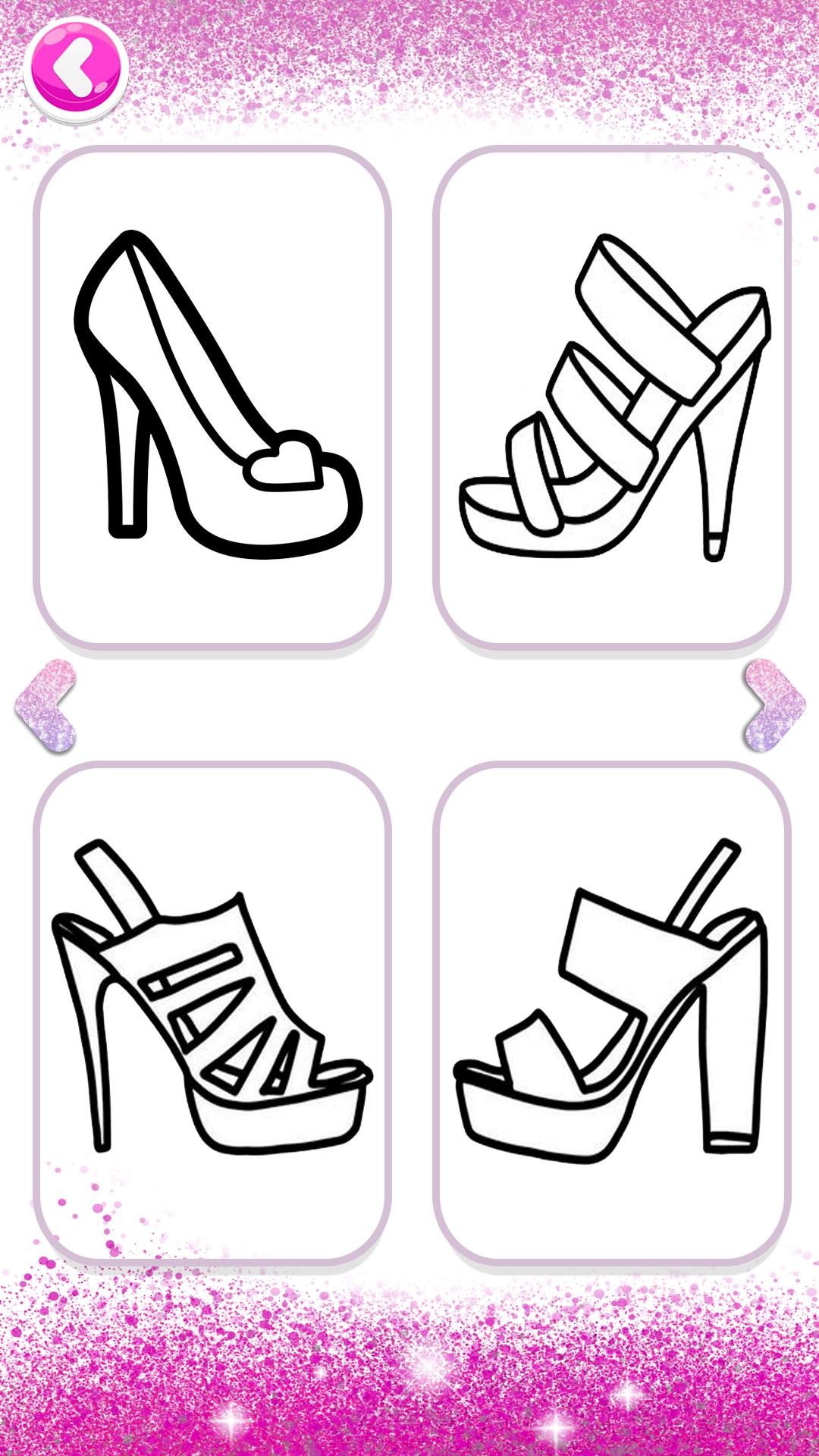 闪光彩虹鞋着色页的孩子