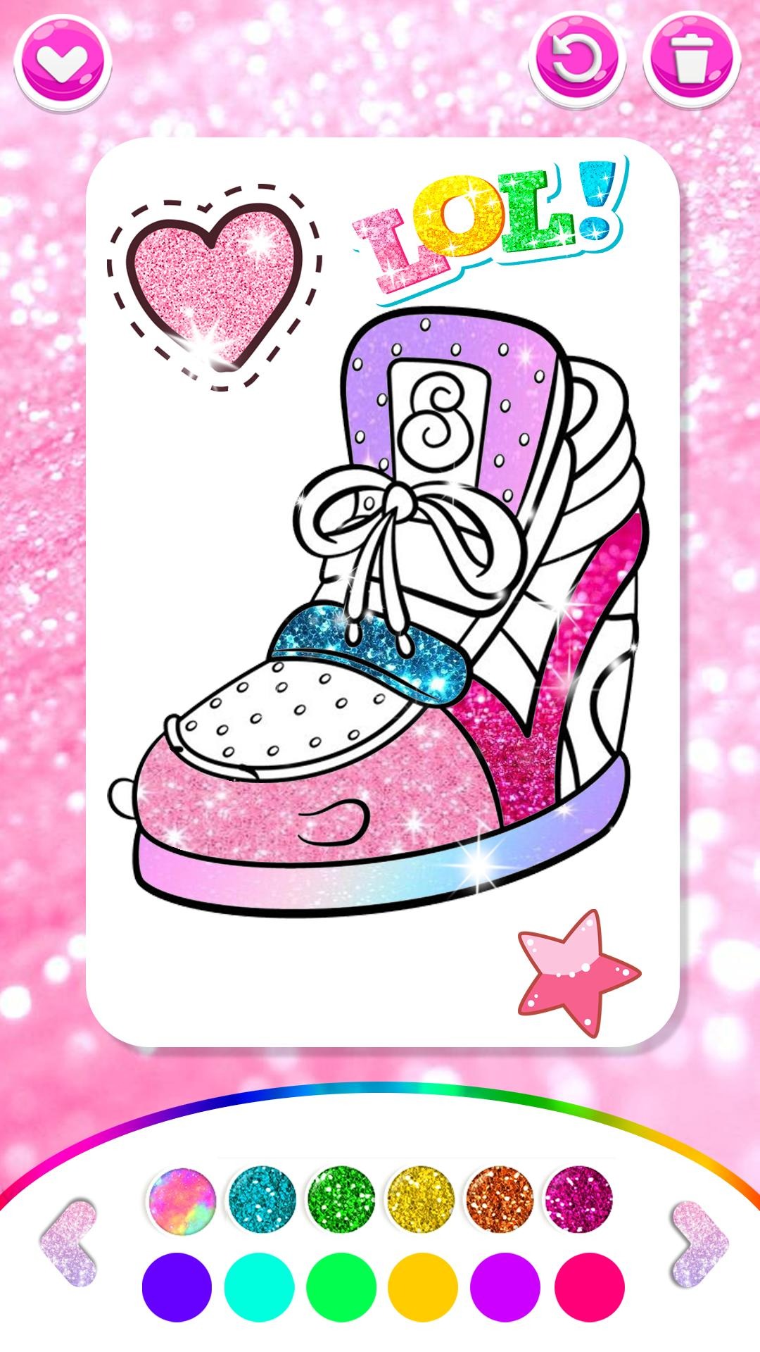 闪光彩虹鞋着色页的孩子