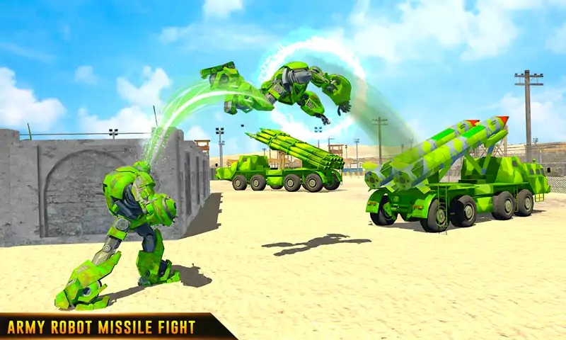 美军机器人导弹攻击：卡车机器人小游戏