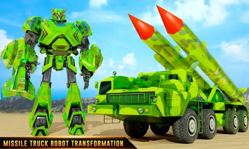 美军机器人导弹攻击：卡车机器人小游戏