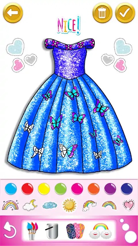 儿童闪光服装着色和绘画书