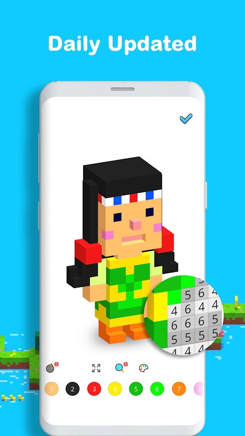 3D像素数字涂色 3D像素数字涂色