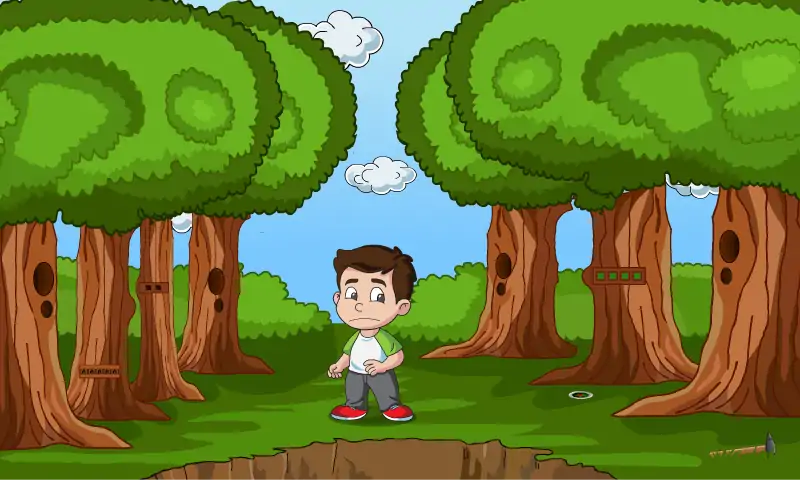 小男孩营救狗狗