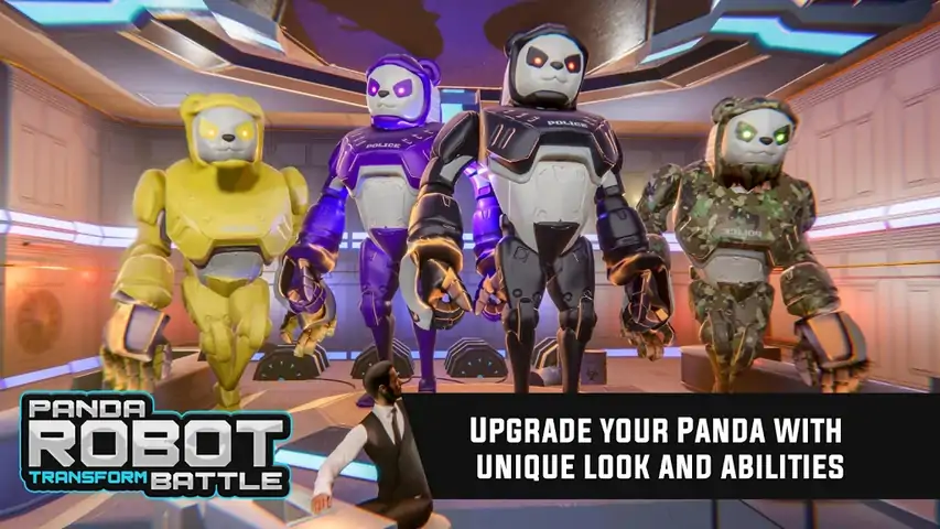 警察熊猫机器人汽车改造:飞行汽车游戏 警察熊猫机器人汽车改造:飞行汽车游戏