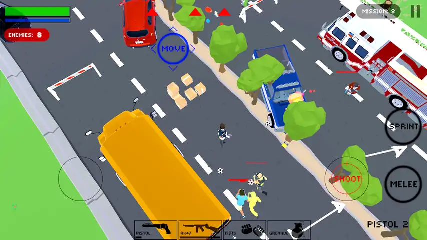 多边形掩体罢工：自上而下的射击游戏