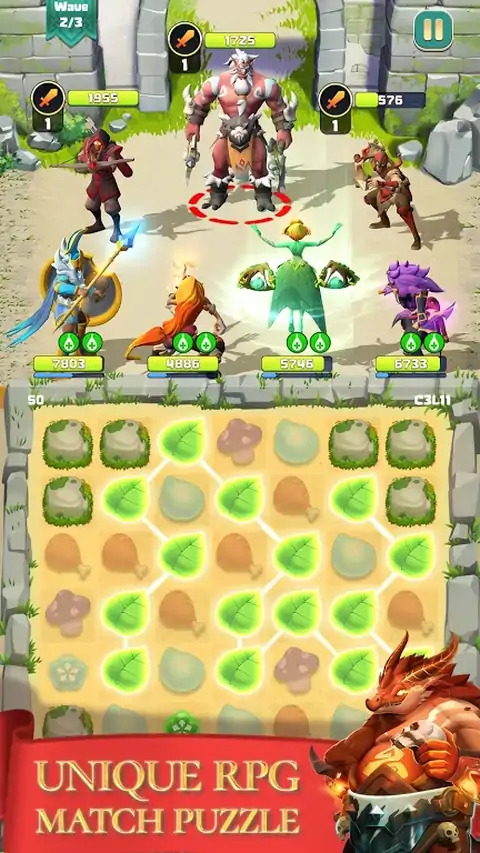 匹配和斜线：幻想RPG拼图