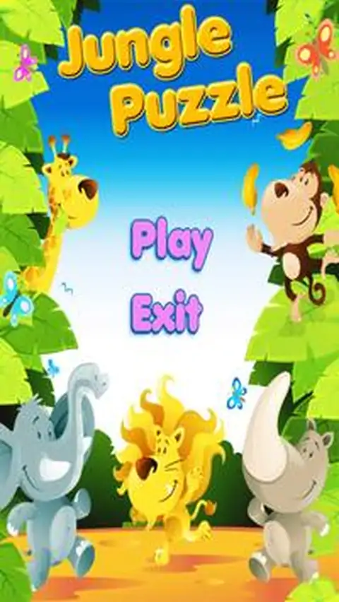 动物园卡通动物与拼图