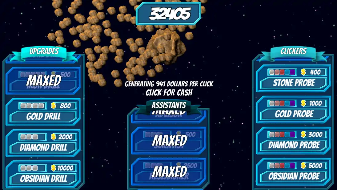 小行星矿工：空闲的点击器