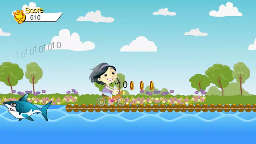 女孩骑自行车鲨鱼袭击