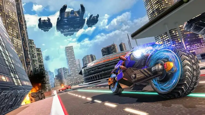 飞行机器人自行车警察机器人转型战争