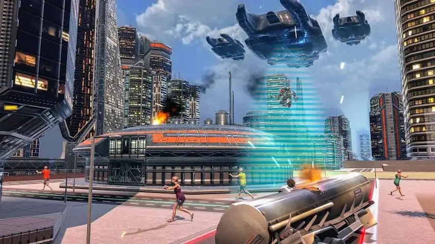 飞行机器人自行车警察机器人转型战争