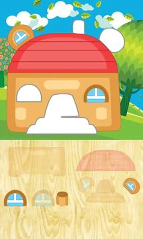 动画拼图房子动物