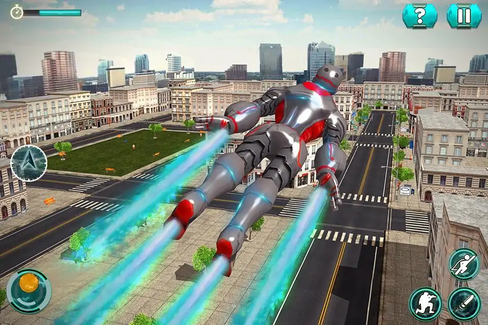 超级英雄飞行机器人救援