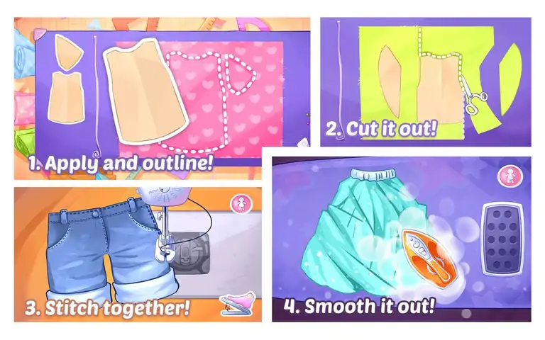 时尚女孩装扮游戏。缝纫衣服 时尚女孩装扮游戏。缝纫衣服