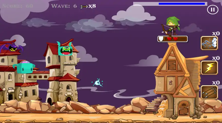 弓箭手vs怪物蝙蝠 弓箭手vs怪物蝙蝠