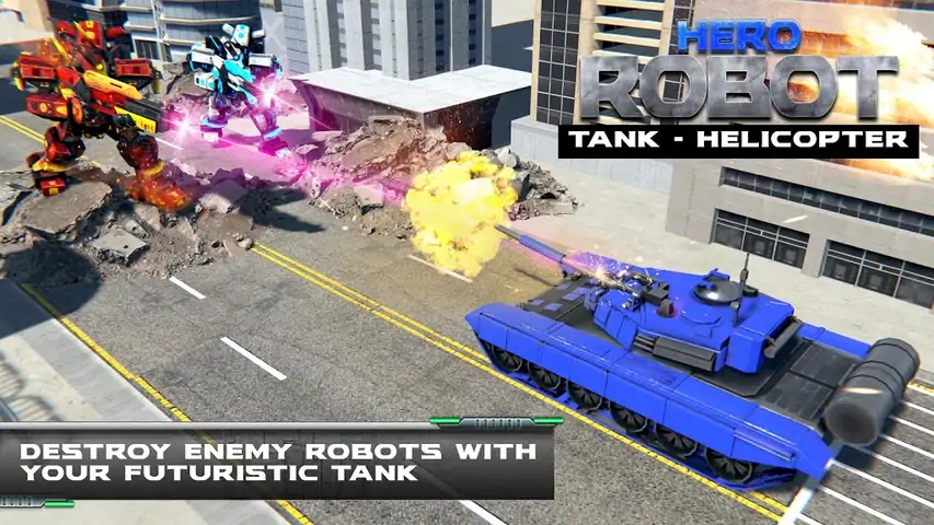直升机改造战争机器人英雄：坦克射击