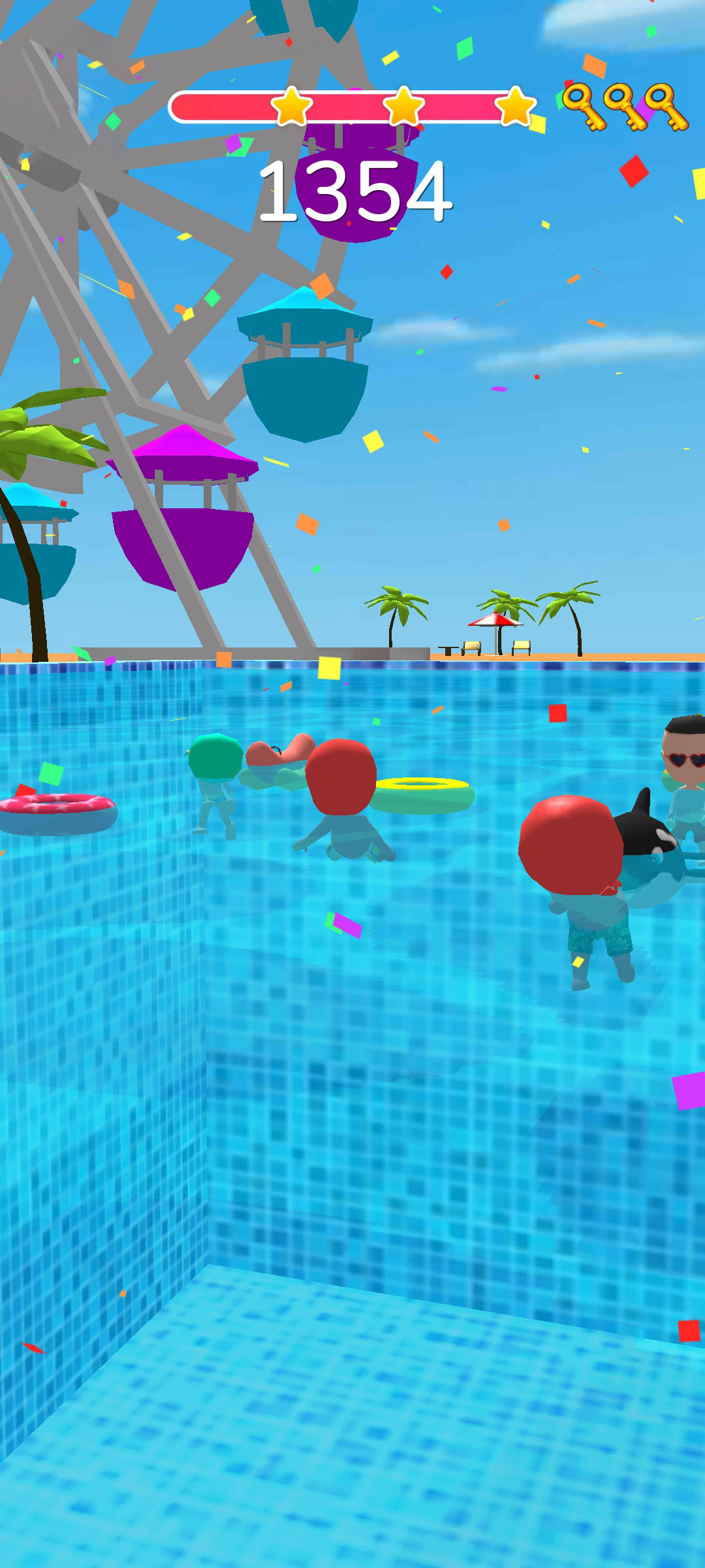 水上乐园：滑梯比赛