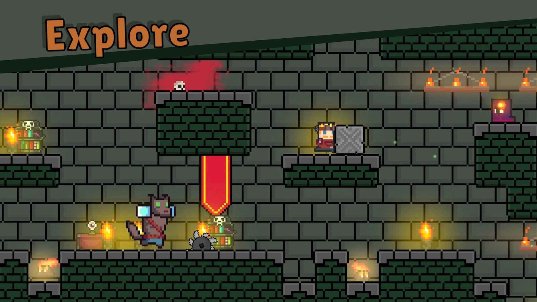 像素洞穴:战斗与探索