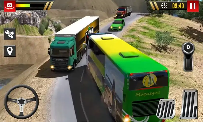 欧洲巴士司机上坡攀爬-免费巴士