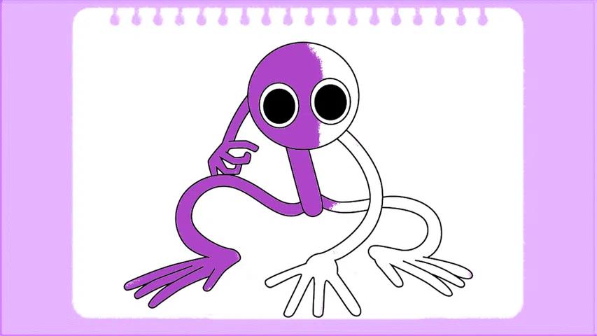 紫色彩虹朋友着色 紫色彩虹朋友着色