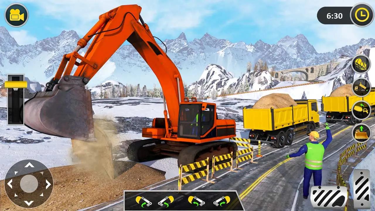 雪地挖掘机卡车游戏3D