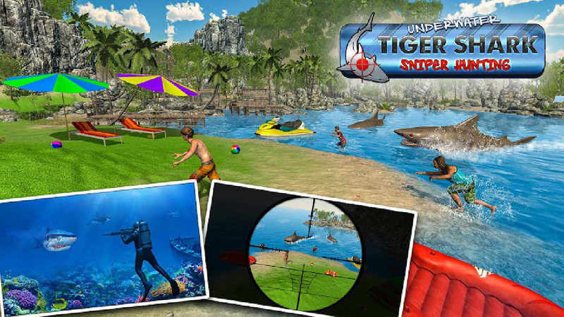 水下虎鲨攻击FPS狙击手 水下虎鲨攻击FPS狙击手