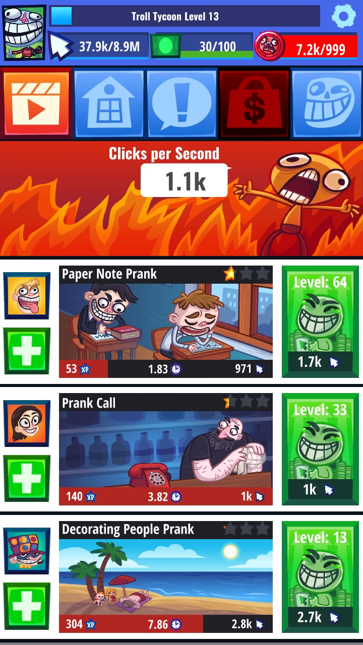 巨魔脸：点击任务