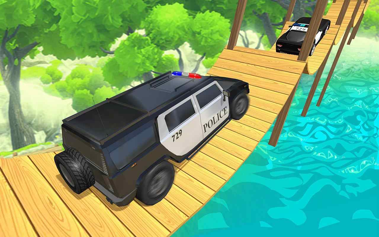 警察吉普车特技 警察吉普车特技