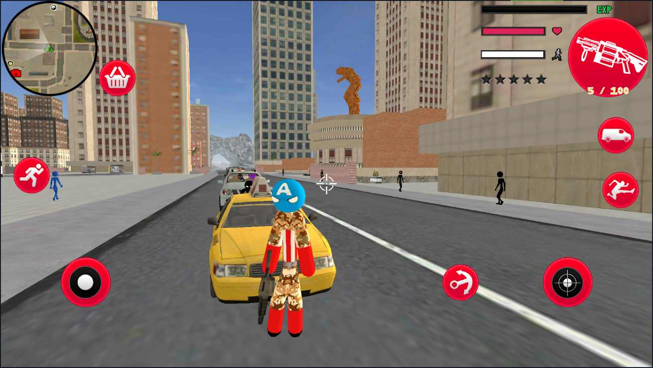 美国队长火柴人绳索英雄