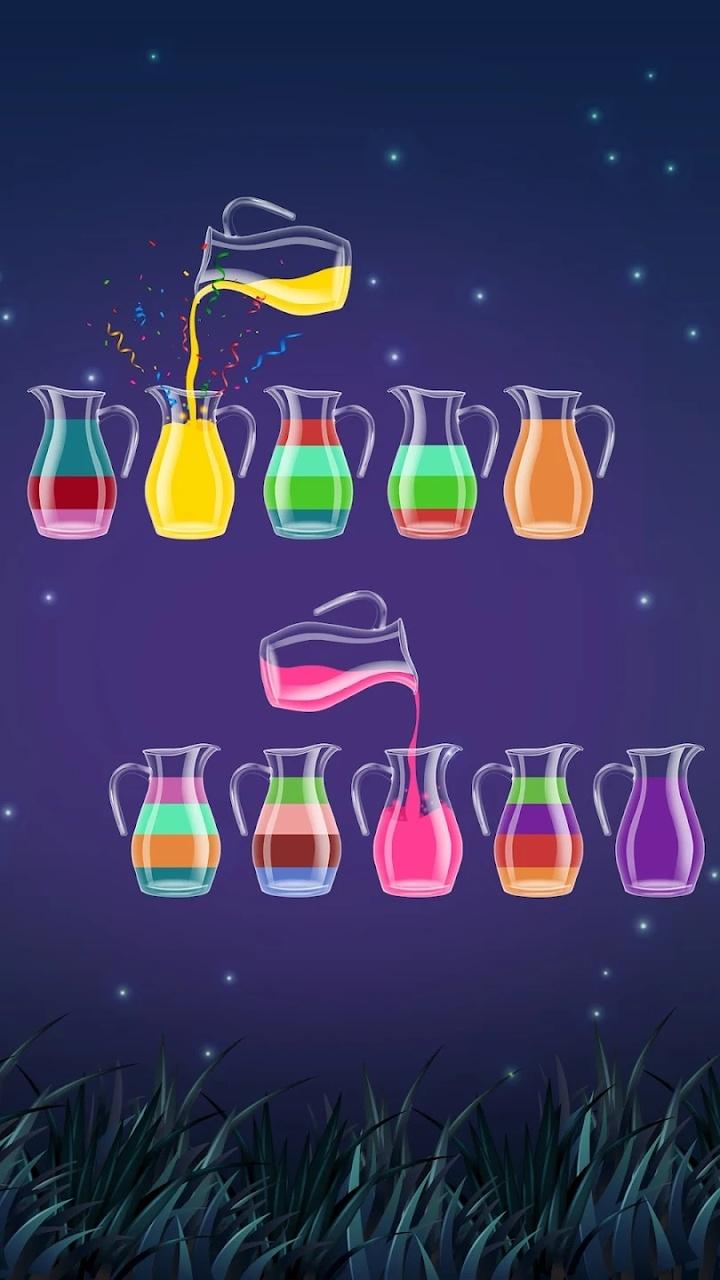 彩色水排序木本拼圖