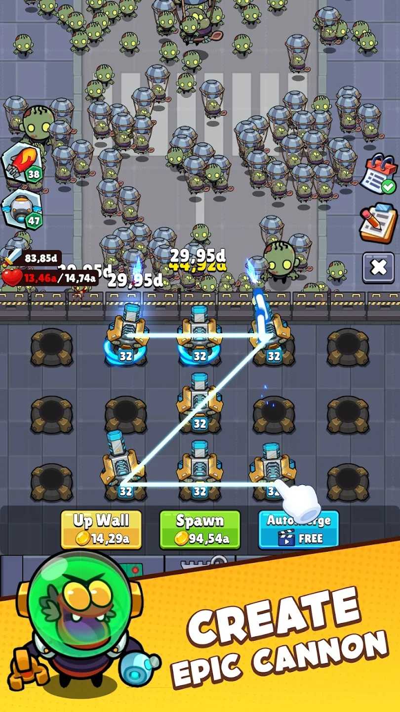 合并大炮:空闲僵尸战争 合并大炮:空闲僵尸战争