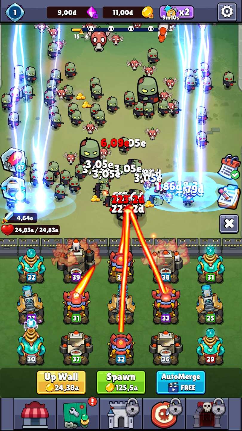 合并大炮:空闲僵尸战争 合并大炮:空闲僵尸战争