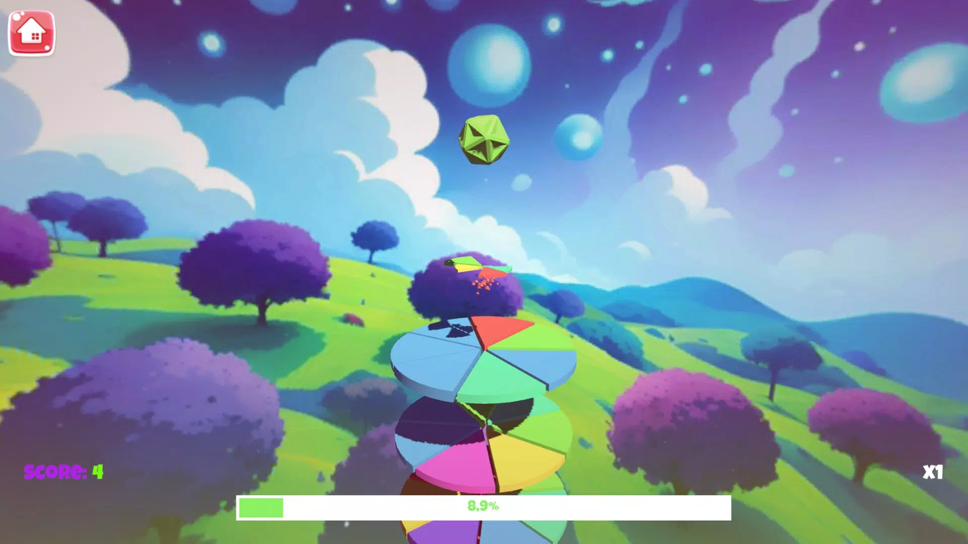 螺旋跳跃：堆叠球3D