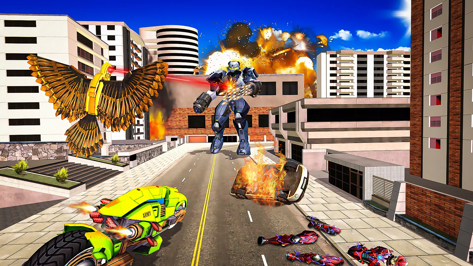 鸽子机器人自行车变换3D 鸽子机器人自行车变换3D