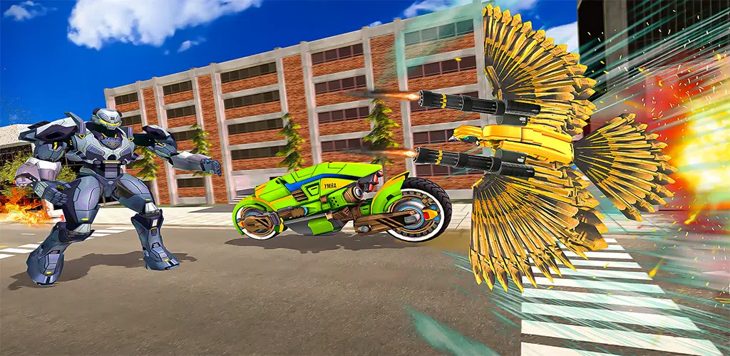 鸽子机器人自行车变换3D 鸽子机器人自行车变换3D