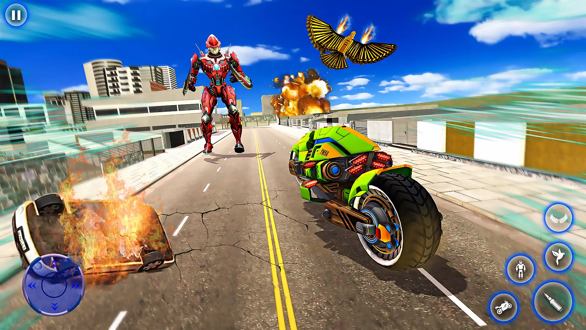 鸽子机器人自行车变换3D 鸽子机器人自行车变换3D