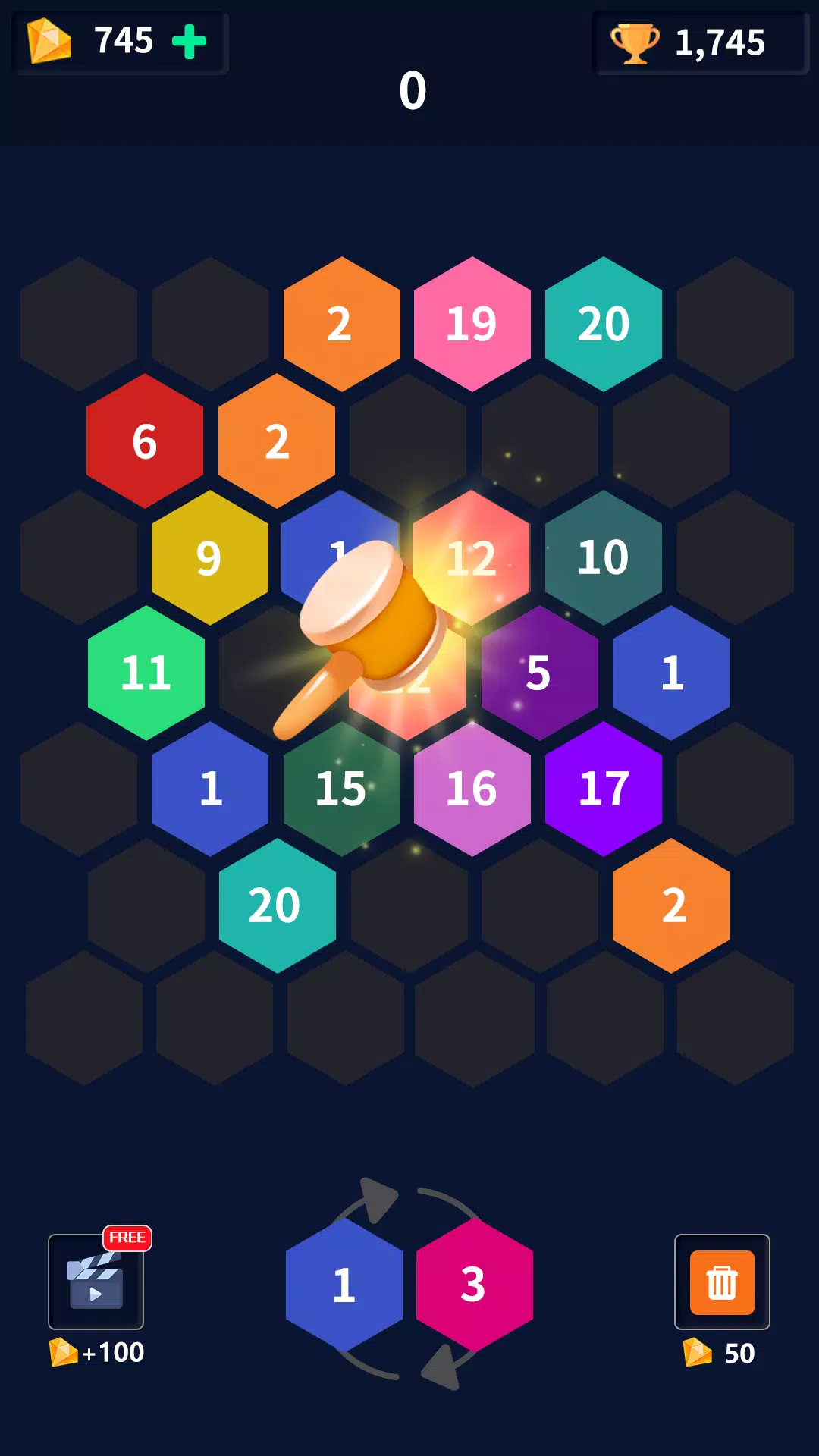 合并谜题六进制块