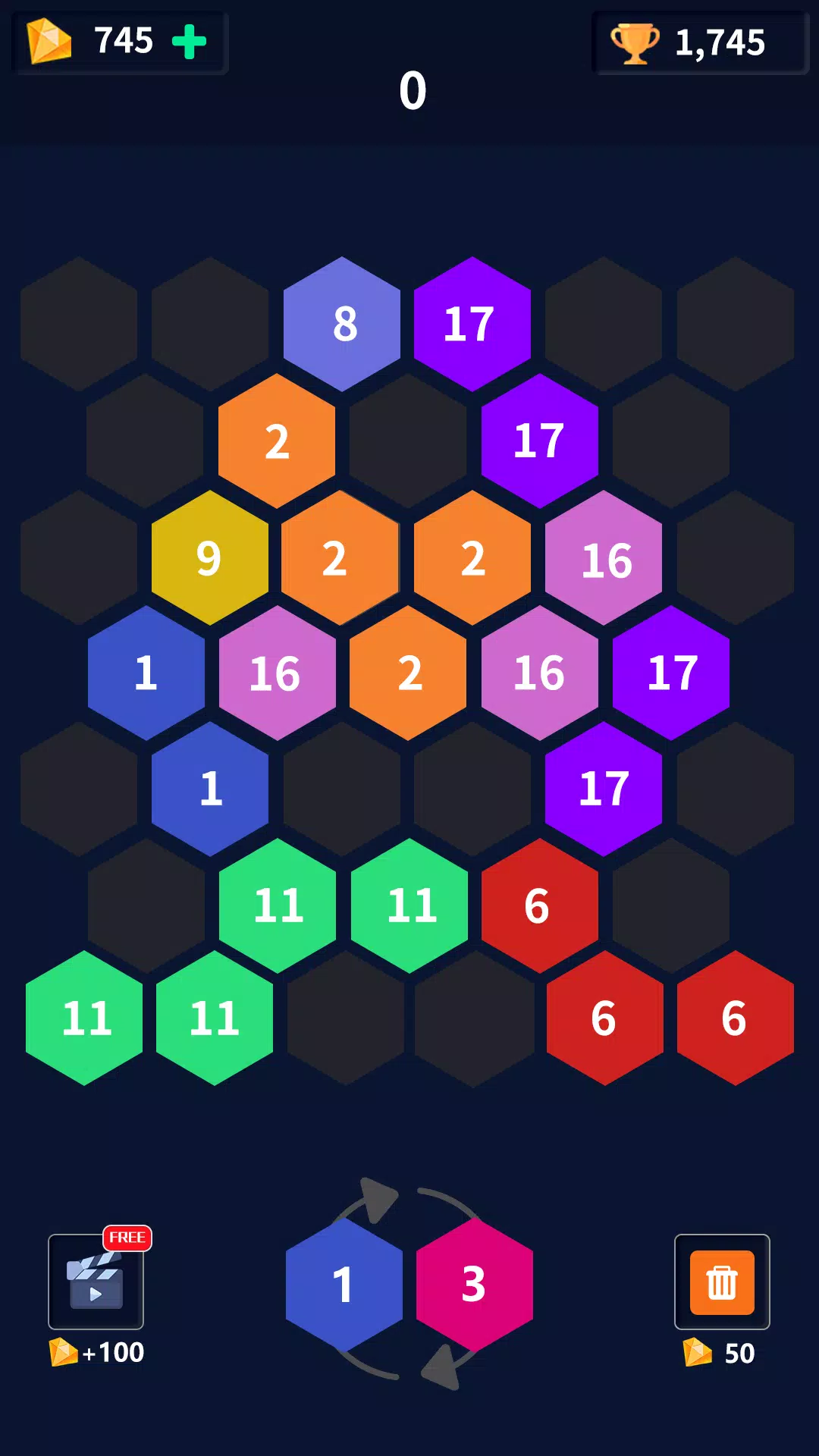 合并谜题六进制块