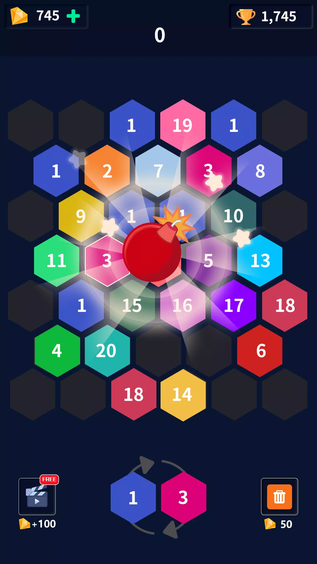 合并谜题六进制块