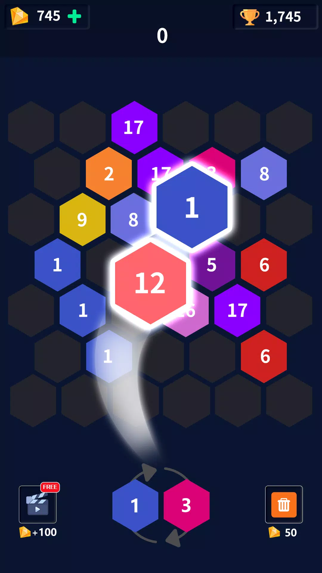 合并谜题六进制块