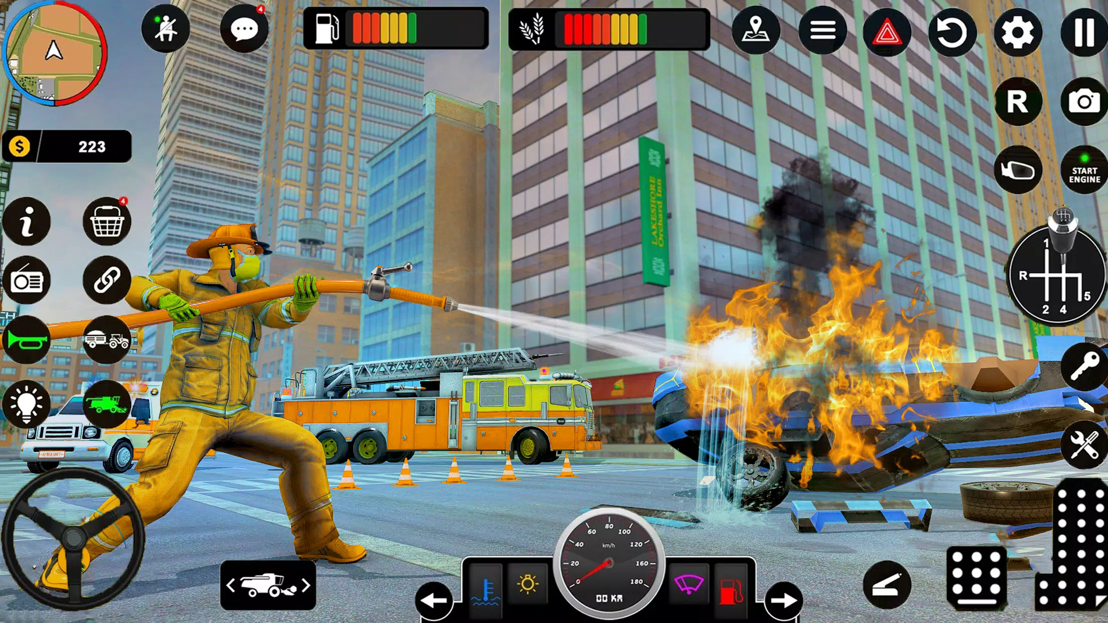 消防员消防车消防员