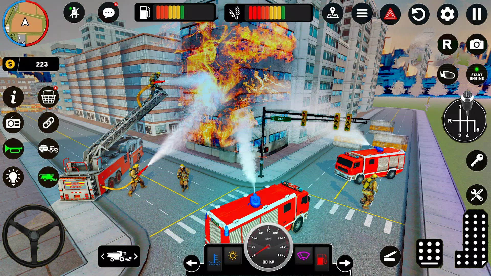 消防员消防车消防员