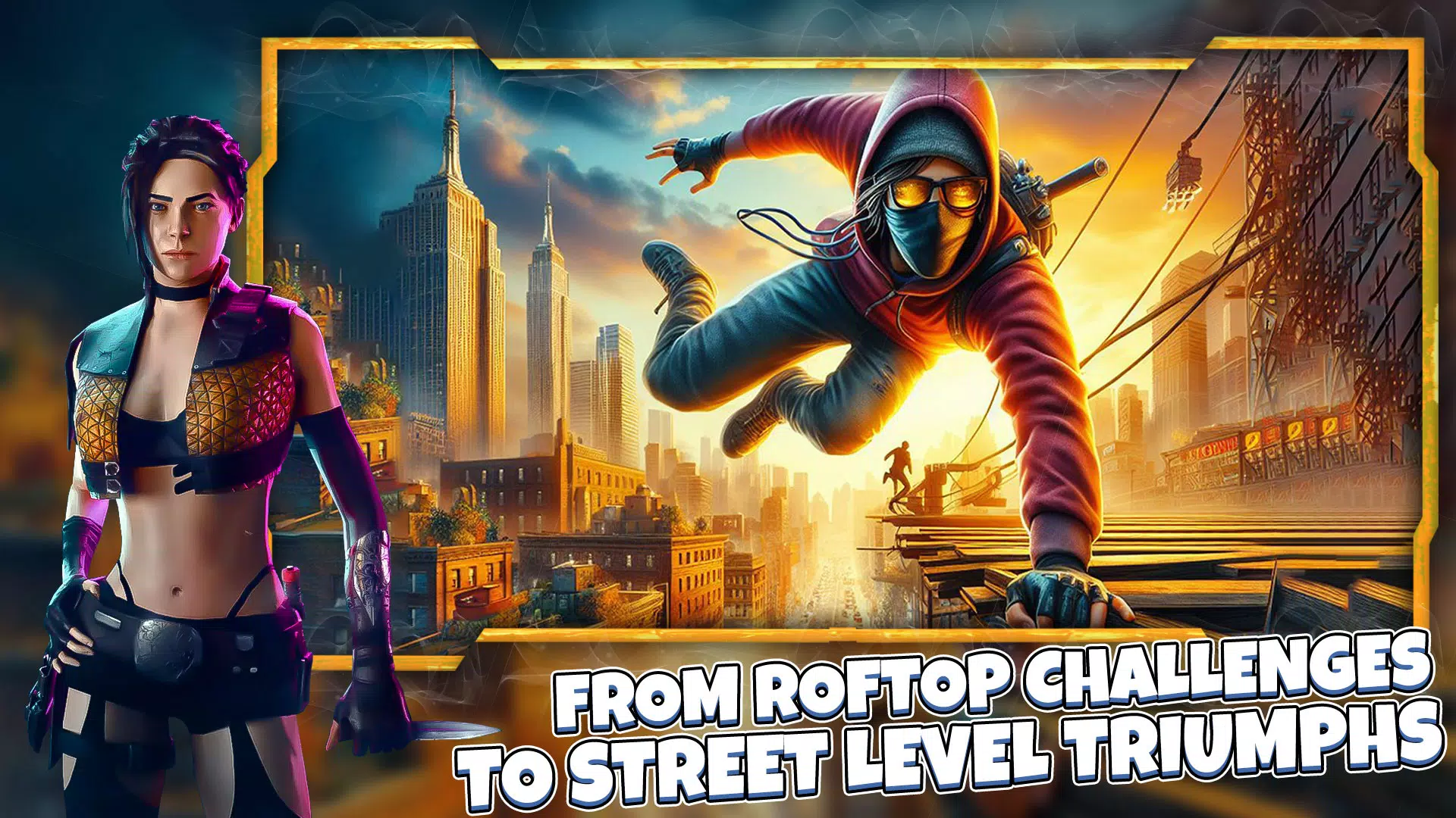 向上 向下：跑酷屋顶