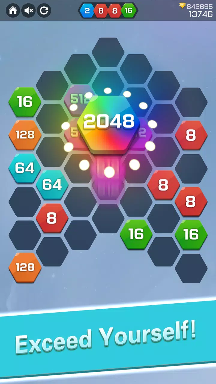 合并块拼图-2048 Hexa