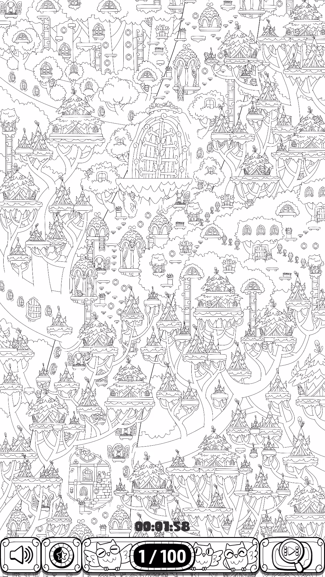 寻找100只隐藏的猫头鹰