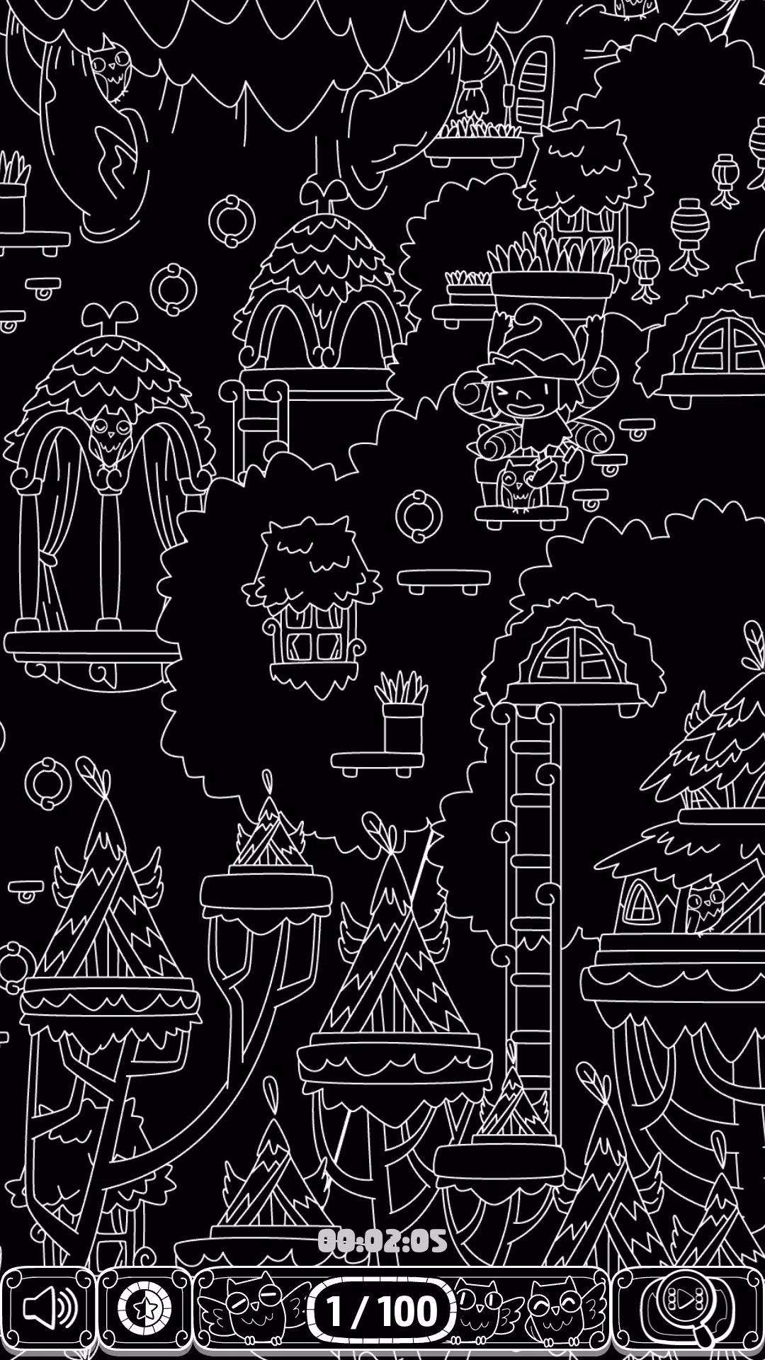 寻找100只隐藏的猫头鹰